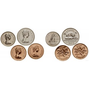 Kanada, zestaw 4 monet kanadyjskich, 1979-1980, Ottawa