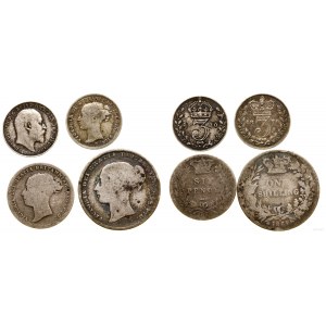 Wielka Brytania, zestaw 4 monet, 1874-1910, Londyn