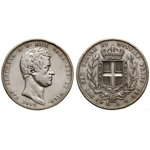 Włochy, 5 lirów, 1832, Genua