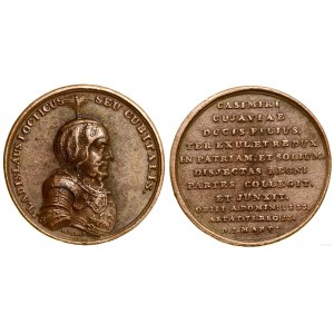 Polska, Władysław Łokietek - medal z XVIII wiecznej serii królewskiej, kopia odlana w XIX w.