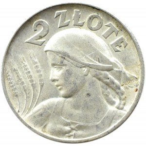 Polska, II RP, Kłosy, 2 złote 1925, Londyn, bardzo ładny egzemplarz