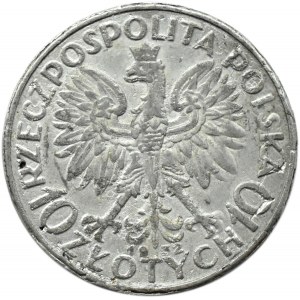 Polska, II RP, Głowa Kobiety, 10 złotych 1932, falsyfikat z epoki