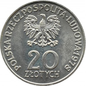 Polen, PRL, 20 Zloty 1978, Pierwszy Polak w Kosmosie - próba, NIKIEL, Warszawa, UNC