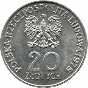 Poland, communist Poland, 20 zloty 1978, First Pole in Space - sample, NIKIEL, Warsaw, UNC