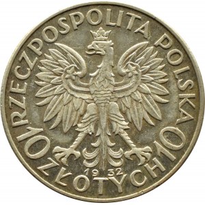 Polska, II RP, Głowa Kobiety, 10 złotych 1932, Londyn