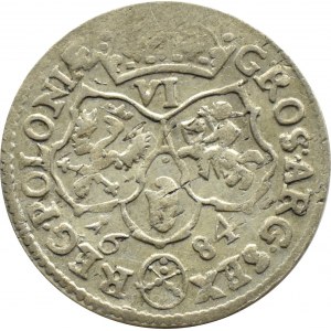 John III Sobieski, sixpence 1684 TLB, Bydgoszcz, coat of arms Jelita