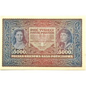 Poland, Second Republic, 5000 marks 1920, 2nd series AH, Warsaw, UNC/UNC-.