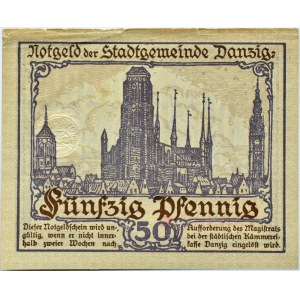 Wolne Miasto Gdańsk, 50 fenigów (pfennig) 1919