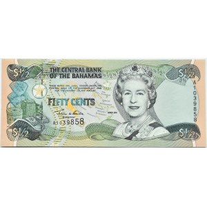 Bahamas, Elizabeth II, 50 cents 2001, UNC