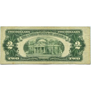 USA, 2 dollars 1953 A, series with star, red stamp, rare