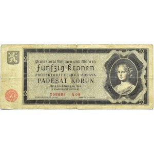 Protektorat Böhmen und Mähren, 50 Kronen 1940, Serie A 09, Prag