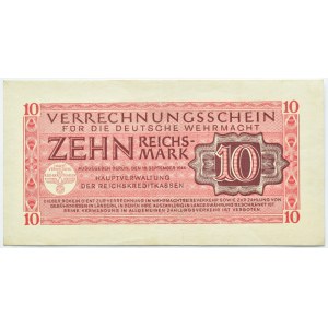 Německo, Vermacht, poukázky 10 marek 1944, vysoká nominální hodnota
