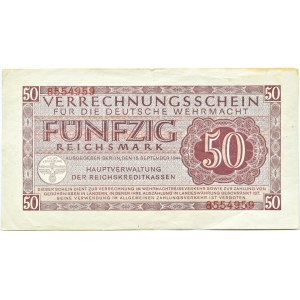 Germany, Vermacht, vouchers 50 marks 1944, highest denomination