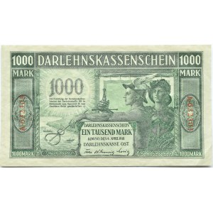Poland/Germany, Kaunas, 1000 marks 1918 OST, series A, numbering in six digits