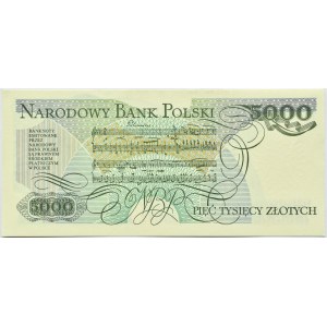 Polska, PRL, F. Chopin, 5000 złotych 1988, seria DY, Warszawa, UNC