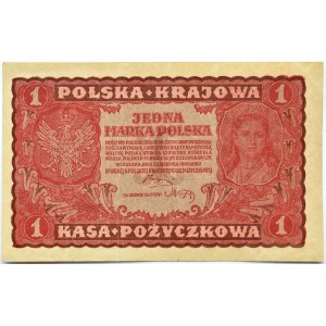 Poland, Second Republic, 1 mark 1919, 1st series BV, Warsaw