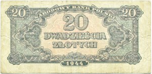 Polska Ludowa, seria lubelska, 20 złotych 1944, seria aO, ….-owe
