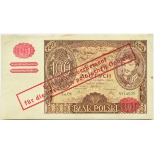 Poland, General Government, 100 zloty 1934, CW series, false overprint