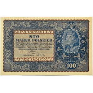 Polen, Zweite Republik, 100 Mark 1919, IH Serie L, Warschau, UNC