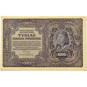 Poland, Second Republic, 1000 marks 1919, 1st series DF - type 7, Warsaw