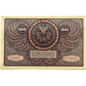 Polonia, Seconda Repubblica, 1000 marchi 1919, 1a serie BN - tipo 7, Varsavia