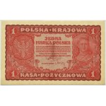 Polsko, Druhá republika, 1 značka 1919, 1. série BX, Varšava, PMG 66 EPQ
