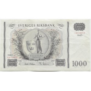 Švédsko, 1000 korun 1965, Gustav Vasa, RARE