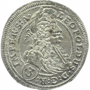 Rakousko, Leopold I, 3 krajcars 1703 GE, Praha
