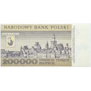 Poland, People's Republic of Poland, Warsaw, 200000 zloty 1989, series L, Warsaw, UNC
