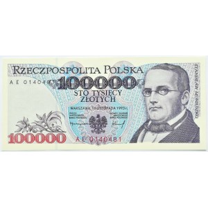 Polska, III RP, St. Moniuszko, 100000 złotych 1993, seria AE, Warszawa, UNC