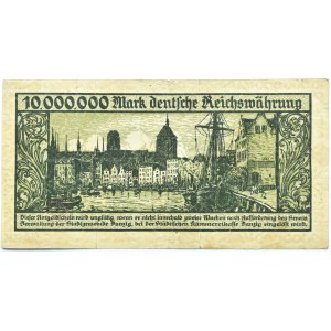 Freie Stadt Danzig, 10 milionů marek 1923, bez sériového listu