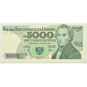 Polska, PRL, F. Chopin, 5000 złotych 1988, seria DY, Warszawa, UNC