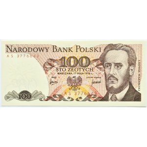 Poland, People's Republic of Poland, L. Waryński, 100 zloty 1976, AS series, Warsaw, UNC