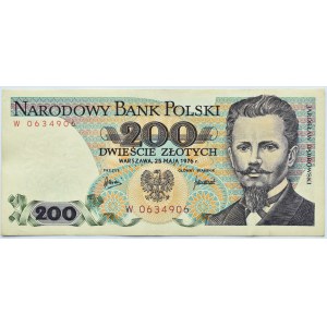 Polska, PRL, J. Dąbrowski, 200 złotych 1976, seria W, Warszawa