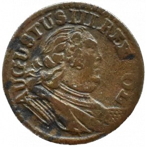 August III Sas, šiling 1753, Gubin