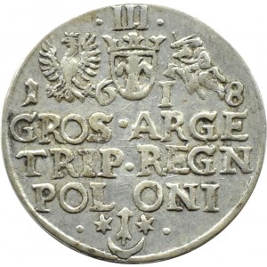 Sigismund III Vasa, Trojak 1618, Krakau, sehr schön