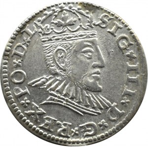 Sigismund III. Vasa, Trojak 1591, Riga, kleiner Kopf des Königs