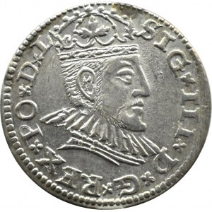 Sigismund III Vasa, trojak 1591, Riga, small head of the king