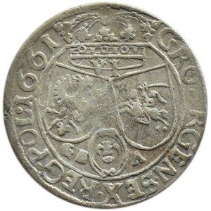 Jan II Kazimír, šestipence 1661 GB-A, Lvov