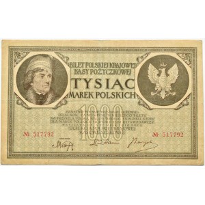 Poland, Second Republic, 1000 marks 1919, no series letter, Warsaw
