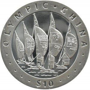 British Virgin Islands, $10 2008, Olympic China (Sailboats) - Beijing, UNC
