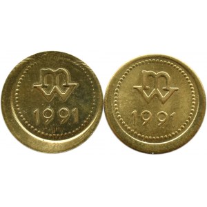 Varšavská mincovna, let dvou žetonů 1991, 225 let Varšavské mincovny