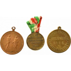 Franz Joseph I. und Wilhelm II., Flug von 3 Medaillen der beiden Kaiser