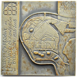 Polen, Medaille - Plakette, 85 Jahre Bezirksmuseum in Bydgoszcz, L. Wyczółkowski, Etui