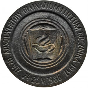 Polska, Medal-plakieta, I LO im. Jana Kasprowicza - Zjazd Absolwentów rocznika (1951) w 1986, Inowrocław