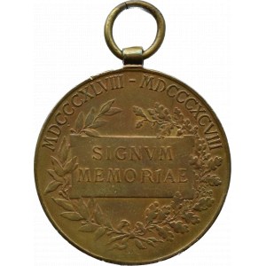 František Jozef I., jubilejná medaila (Jubiläums-Erinnerungsmedaille) Signum Memoriae 1848-1898, bronz