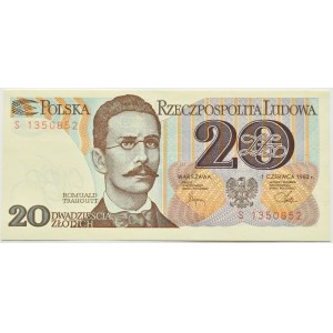 Polska, PRL, R. Traugutt, 20 złotych 1982, seria S, Warszawa, UNC