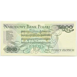 Poland, PRL, F. Chopin, 5000 gold 1982, AW series, Warsaw, UNC