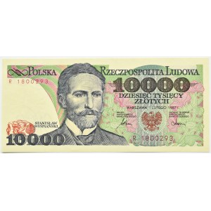 Polska, PRL, S. Wyspiański, 10000 złotych 1987, seria R, Warszawa, UNC