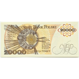 Polsko, PRL, M. Skłodowska, 20000 zlotých 1989, série AM, Varšava, UNC